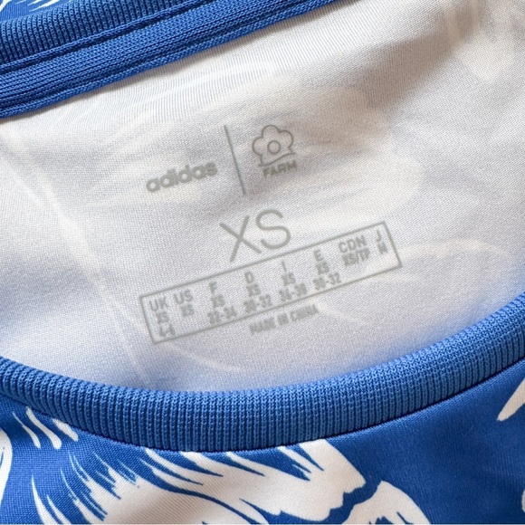 ADIDAS x FARM RIO • Butterfly Print Mini Dress in Blue • XS - Picture 11 of 13